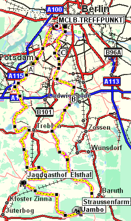Route der MCLB-Osterausfahrt 2006
